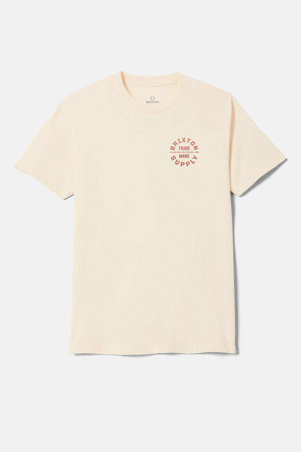 Brixton Oath V S/S Stnd Tee in CREAM/BRICK RED