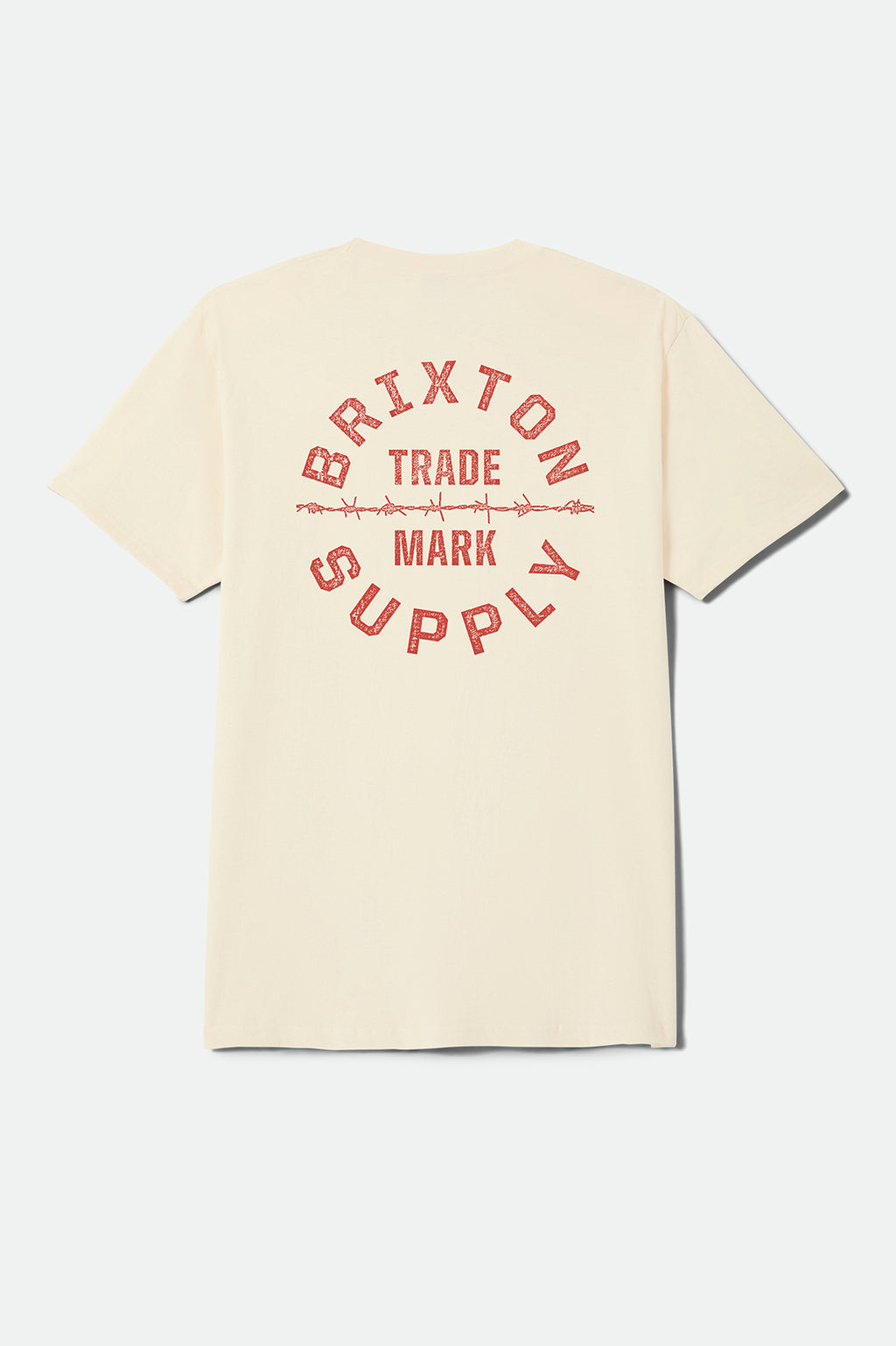 Brixton Oath V S/S Stnd Tee in CREAM/BRICK RED