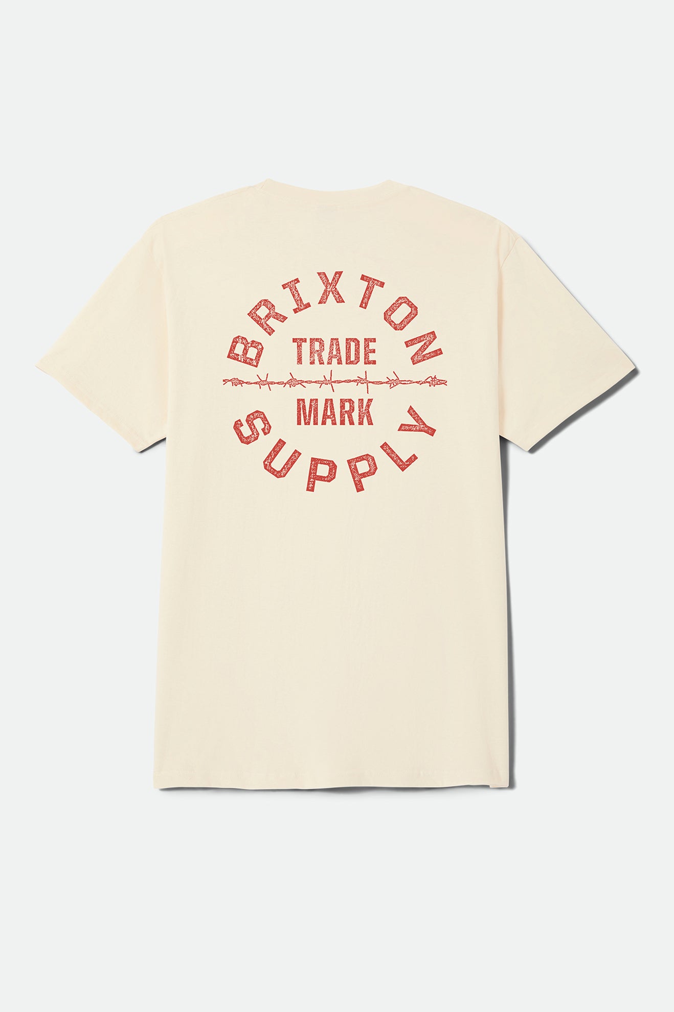 Brixton Oath V S/S Stnd Tee in CREAM/BRICK RED