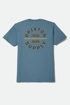 Brixton Oath V S/S Stnd Tee in HARBOR BLUE/SAUTERNE YELLOW/BL