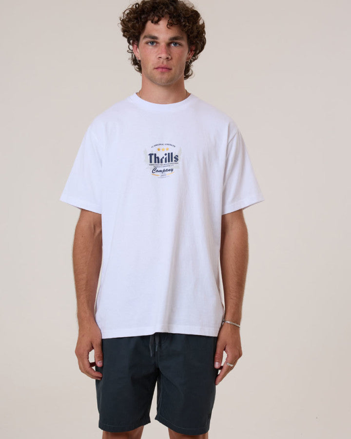 Thrills Og Strength Merch Fit Tee - White in White