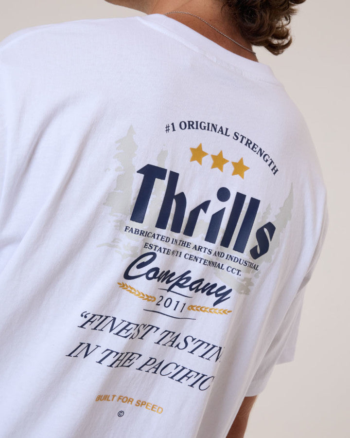 Thrills Og Strength Merch Fit Tee - White in White