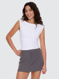 Thrills Co Ottoman Cap Sleeve Tee - White in White