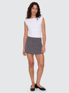 Thrills Co Ottoman Cap Sleeve Tee - White in White