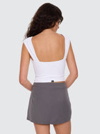 Thrills Co Ottoman Cap Sleeve Tee - White in White