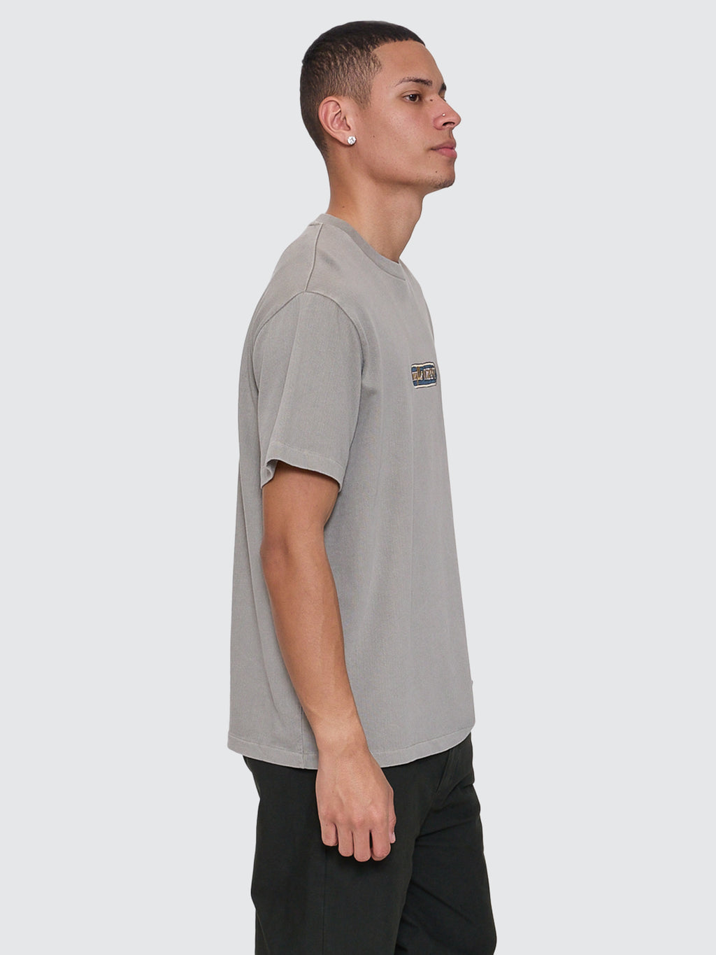 Thrills Co Paradise Falling Embro Merch Fit Tee - Fog in Fog