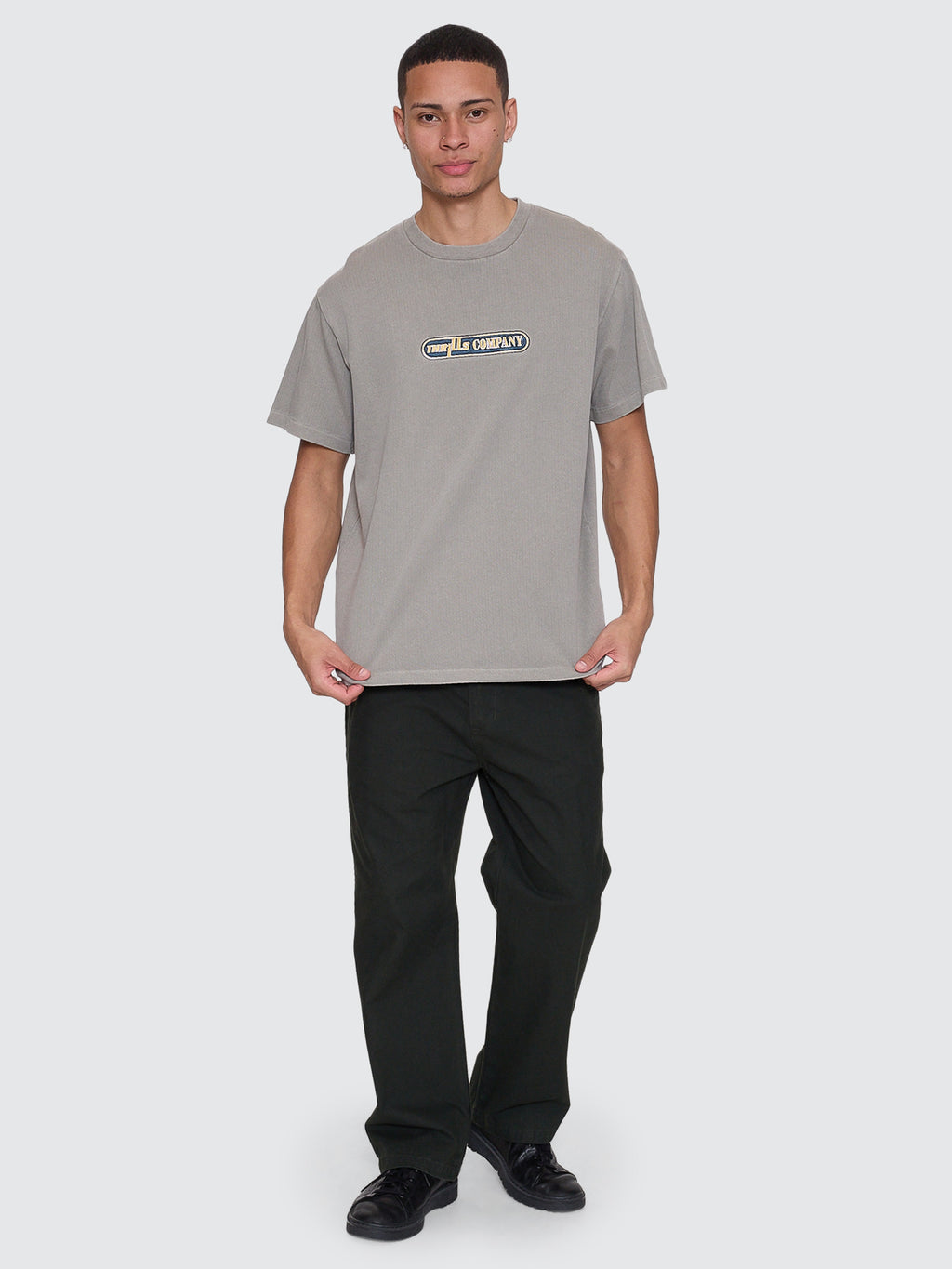 Thrills Co Paradise Falling Embro Merch Fit Tee - Fog in Fog