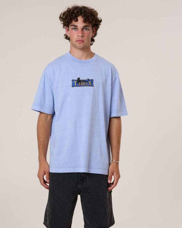 Thrills Pit Stop Oversize Fit Tee - Cornflower Blue in Cornflower Blue