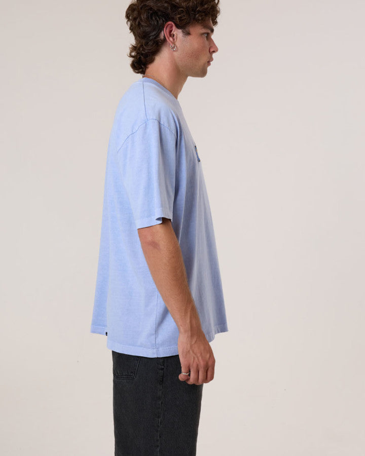 Thrills Pit Stop Oversize Fit Tee - Cornflower Blue in Cornflower Blue