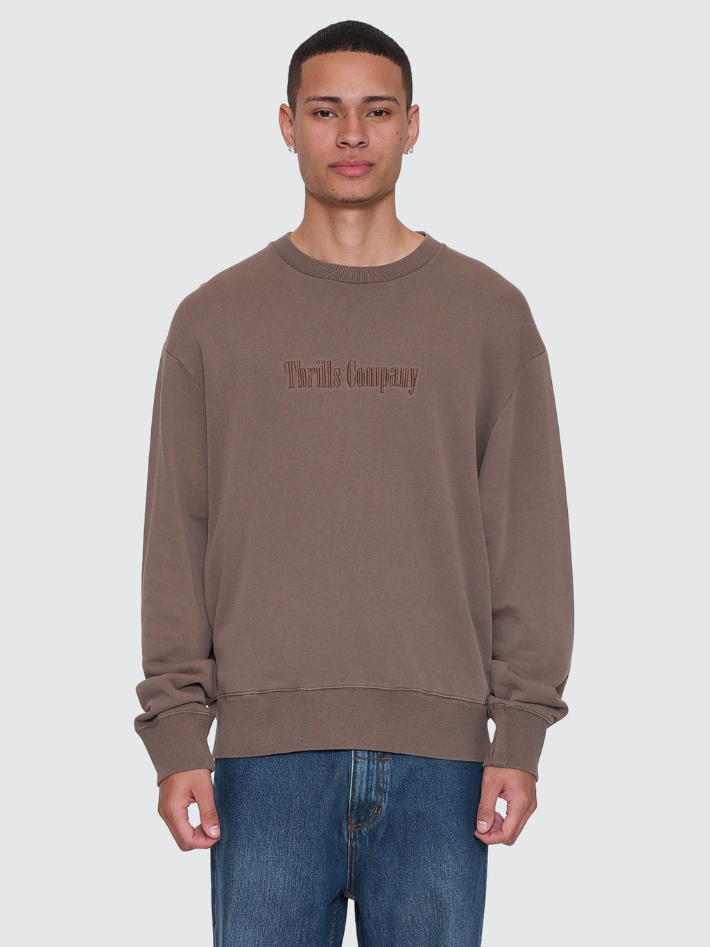 Thrills Co Primitive Box Fit Cropped Crew - Falcon in Falcon