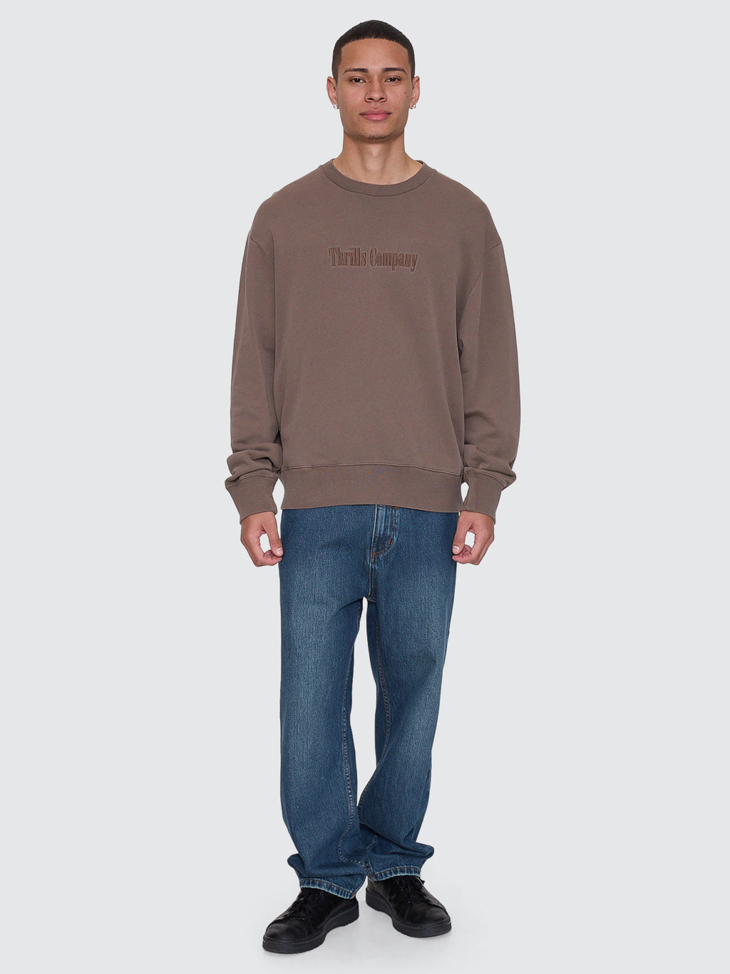 Thrills Co Primitive Box Fit Cropped Crew - Falcon in Falcon