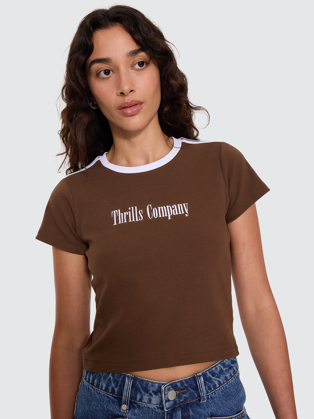 Thrills Co Primitive Mini Tee - Cocoa in Cocoa