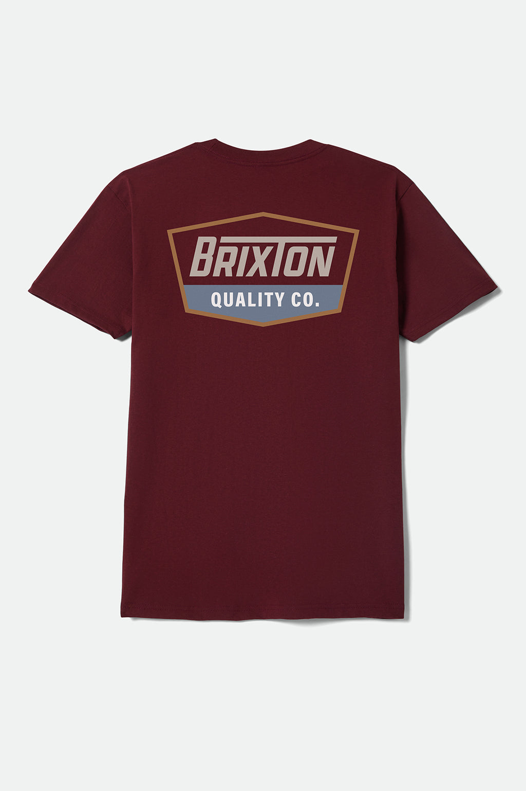 Brixton Regal S/S Stnd Tee in BURGUNDY/TOBACCO