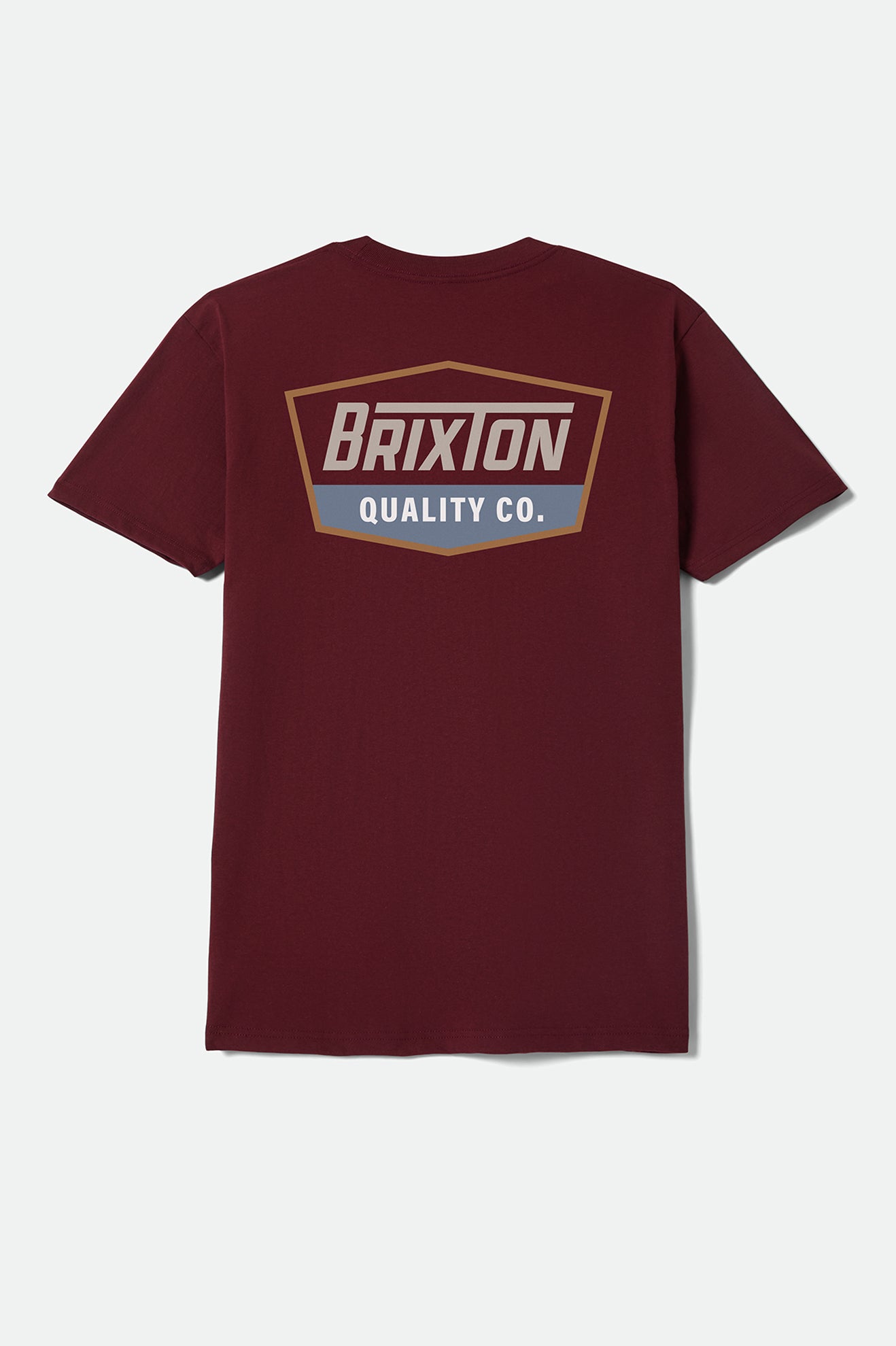 Brixton Regal S/S Stnd Tee in BURGUNDY/TOBACCO