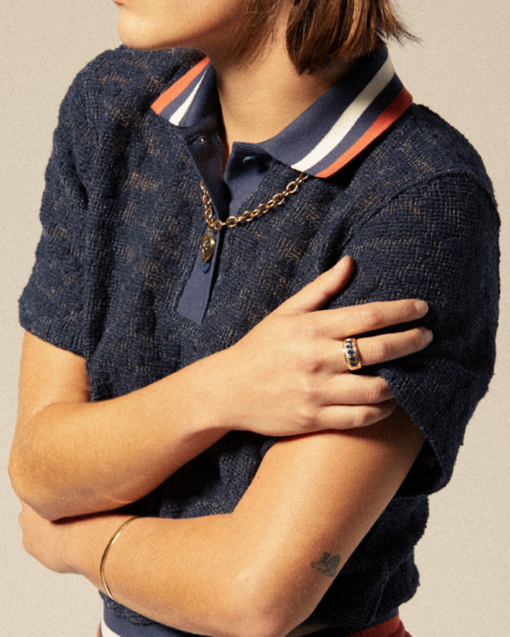 Brixton Retro Mesh S/S Polo in WASHED NAVY