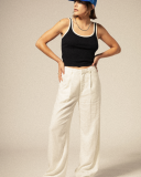 Brixton Ringer Organic A-Tank in BLACK/OFF WHITE