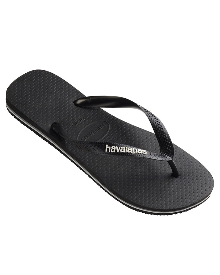 Havaianas Rubber Logo Black/Glacial White in Black
