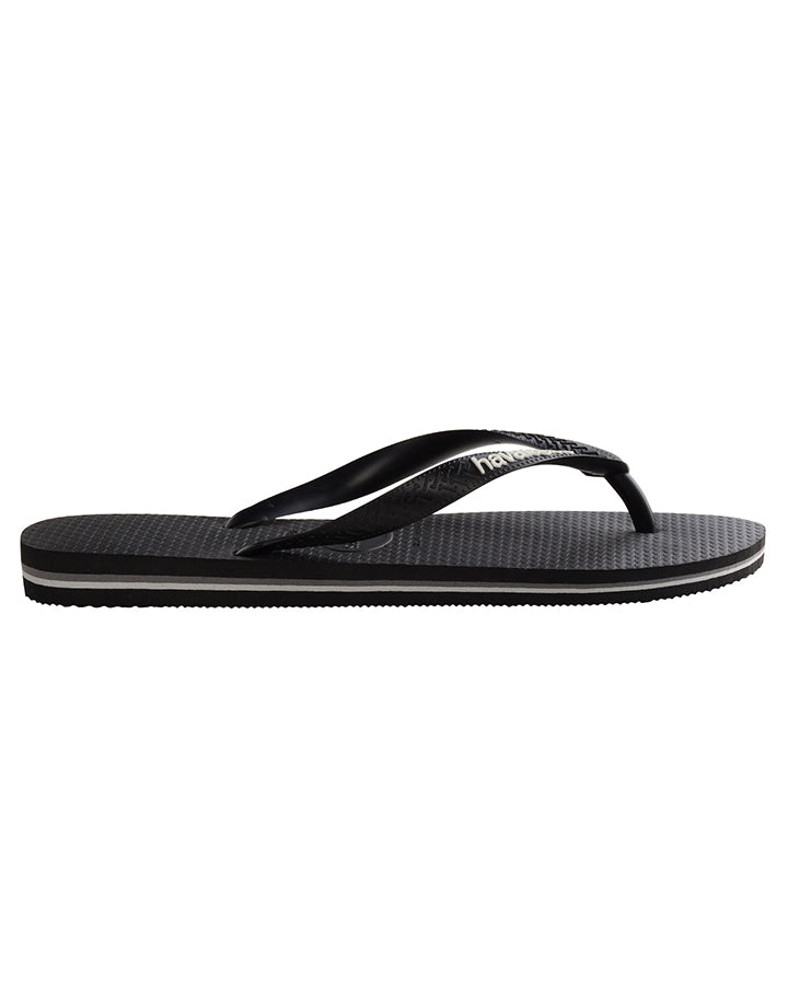 Havaianas Rubber Logo Black/Glacial White in Black