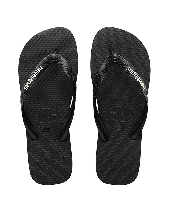 Havaianas Rubber Logo Black/Glacial White in Black