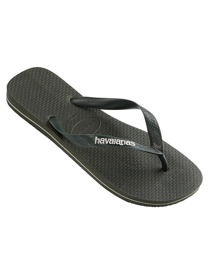 Havaianas Rubber Logo Olive Green in Green