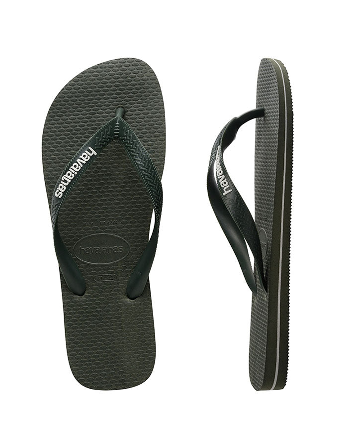 Havaianas Rubber Logo Olive Green in Green