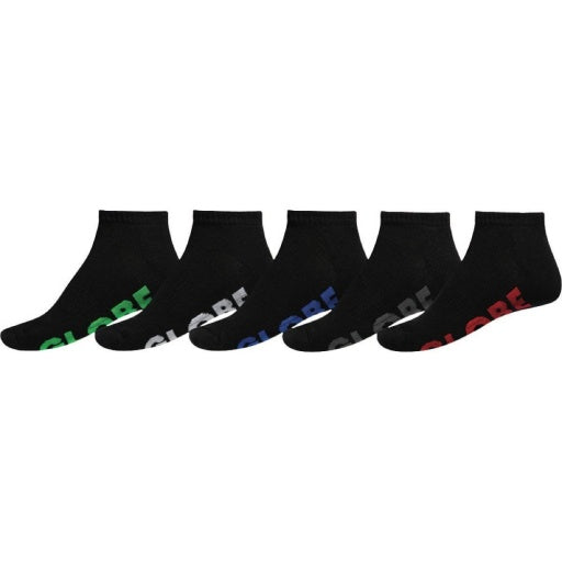 Globe Stealth Ankle Sock 5 Pack in BLACK