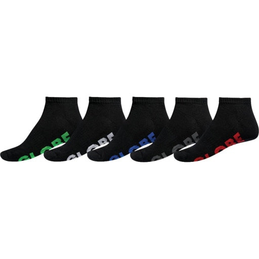Globe Youth Stealth Ankle Sock 5pack in BLACK