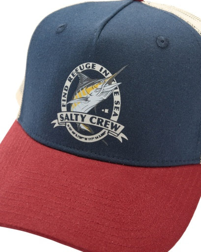 Salty Crew Bill Club Trucker in NAVY/BURGUNDY