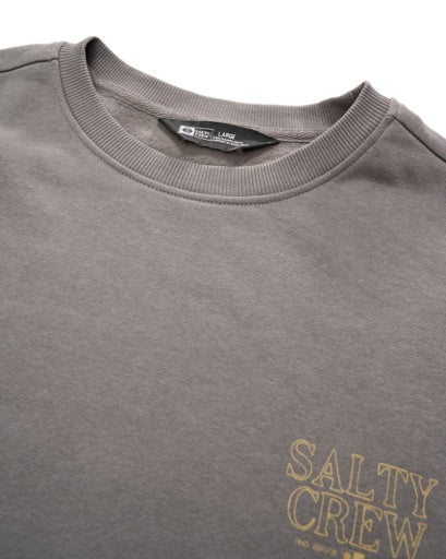 Salty Crew Brother Bruce Fleece Crew in CHARCOAL