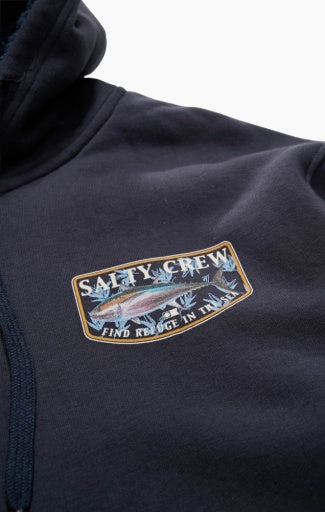 Salty Crew Big Blue Fill Fleece Zip Thru in NAVY