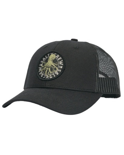 Salty Crew Tentacles Retro Trucker in BLACK