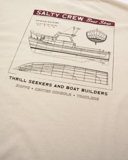 Salty Crew Boat Shop Vintage Ss Tee in SAND