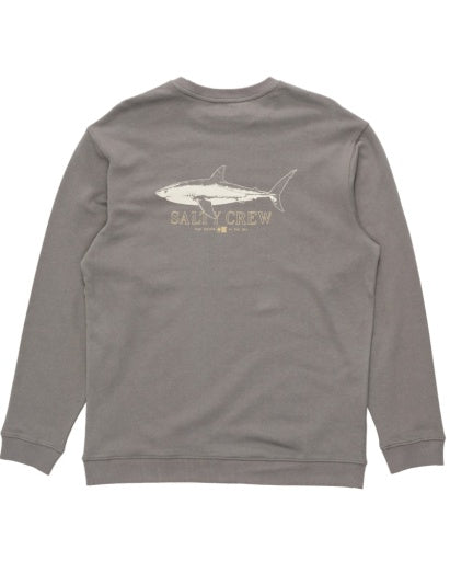 Salty Crew Brother Bruce Fleece Crew in CHARCOAL