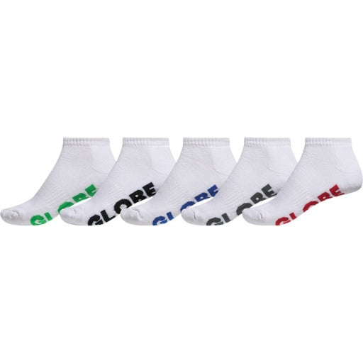 Globe Large Stealth Ankle Sock 5pack in WHITE