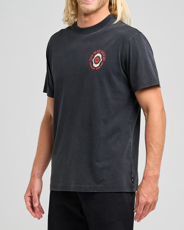 The Mad Hueys Shark Tins | Ss Tee - Washed Black in WASHED BLACK