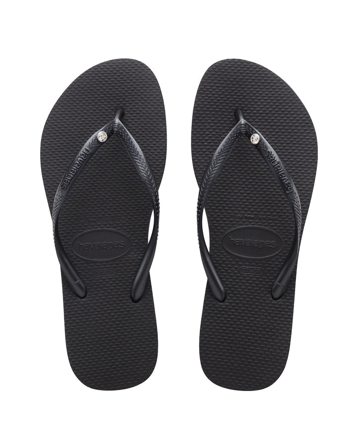 Havaianas Slim Crystal Sw Ll Black in Black