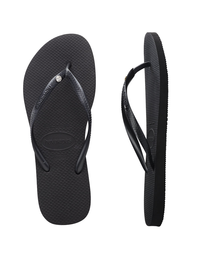 Havaianas Slim Crystal Sw Ll Black in Black