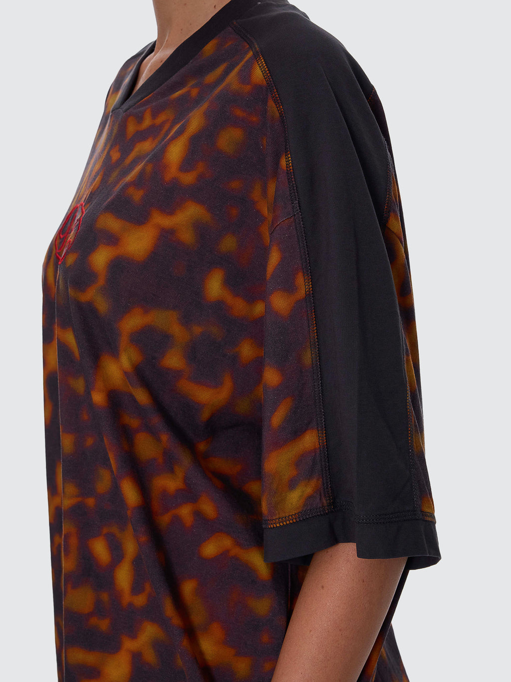 Thrills Co Smokeform V-Neck Oversized Tee - Burnished Gold in Burnished Gold