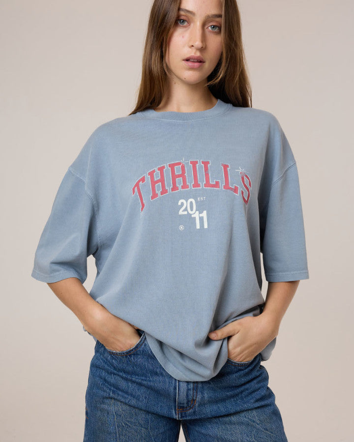 Thrills Stadium Oversized Tee - Smog in Smog