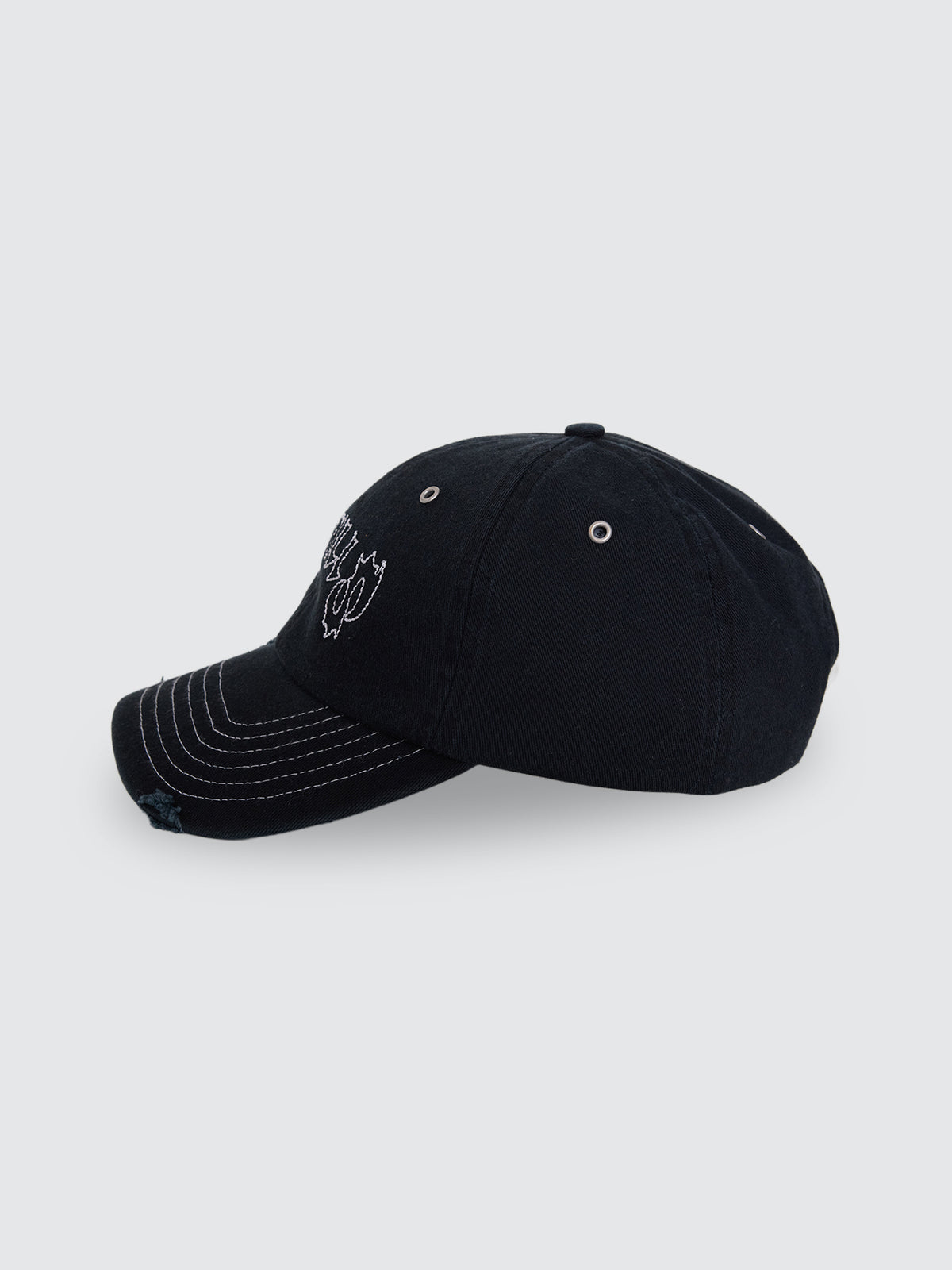 Thrills Co Staggered 6 Panel Cap - Black in Black