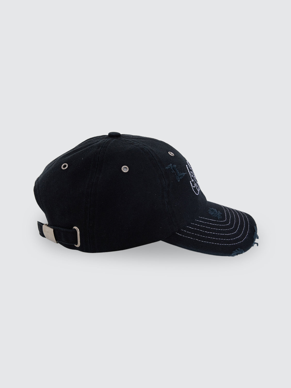 Thrills Co Staggered 6 Panel Cap - Black in Black