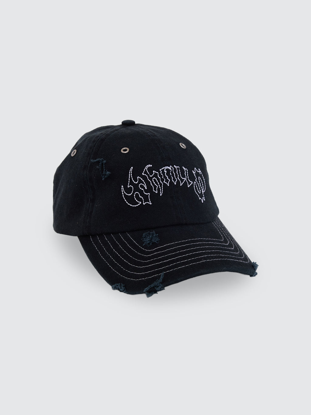 Thrills Co Staggered 6 Panel Cap - Black in Black