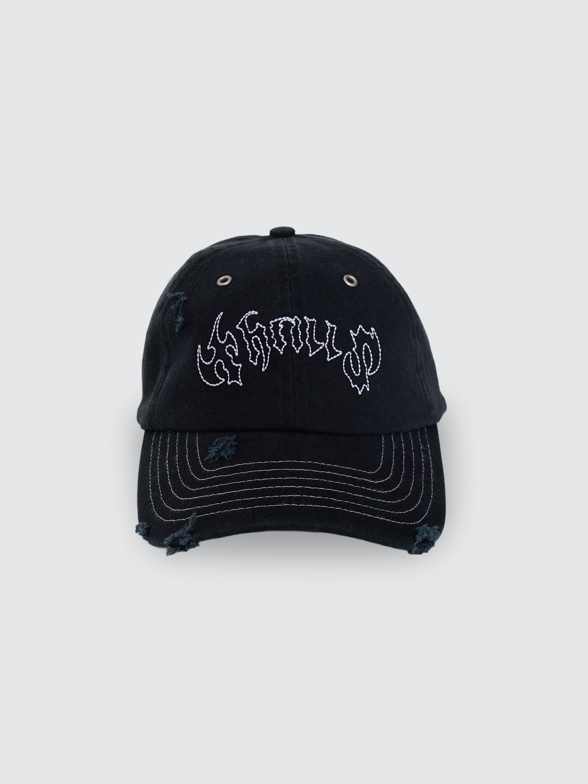 Thrills Co Staggered 6 Panel Cap - Black in Black