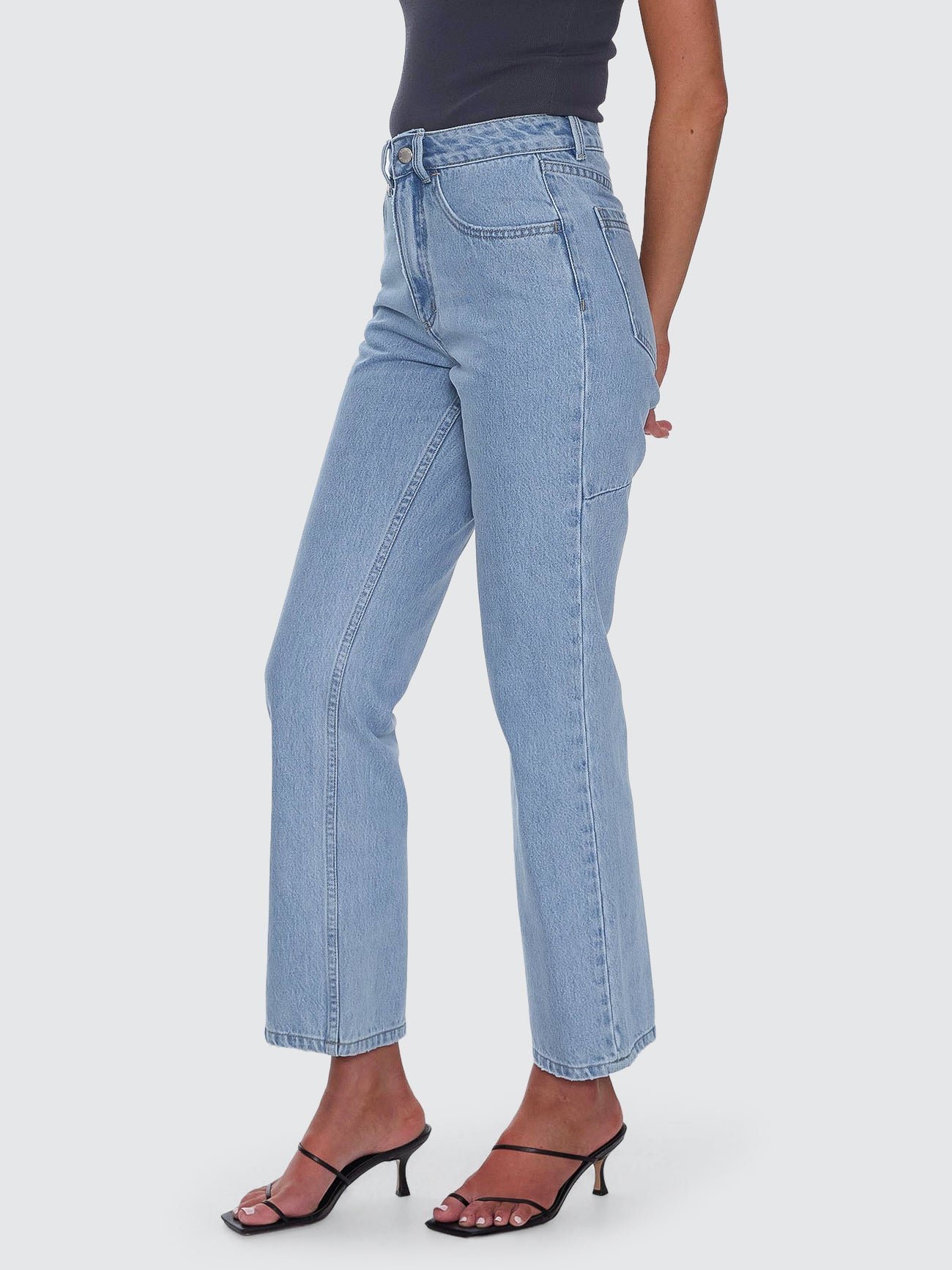 Thrills Co Stevie High Rise Straight Jean - Ageless Blue in Ageless Blue