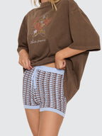Thrills Co Talia Knit Shortie - Skyway - Cocoa in Skyway - Cocoa