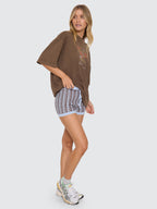 Thrills Co Talia Knit Shortie - Skyway - Cocoa in Skyway - Cocoa