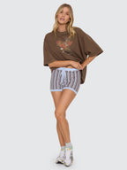Thrills Co Talia Knit Shortie - Skyway - Cocoa in Skyway - Cocoa