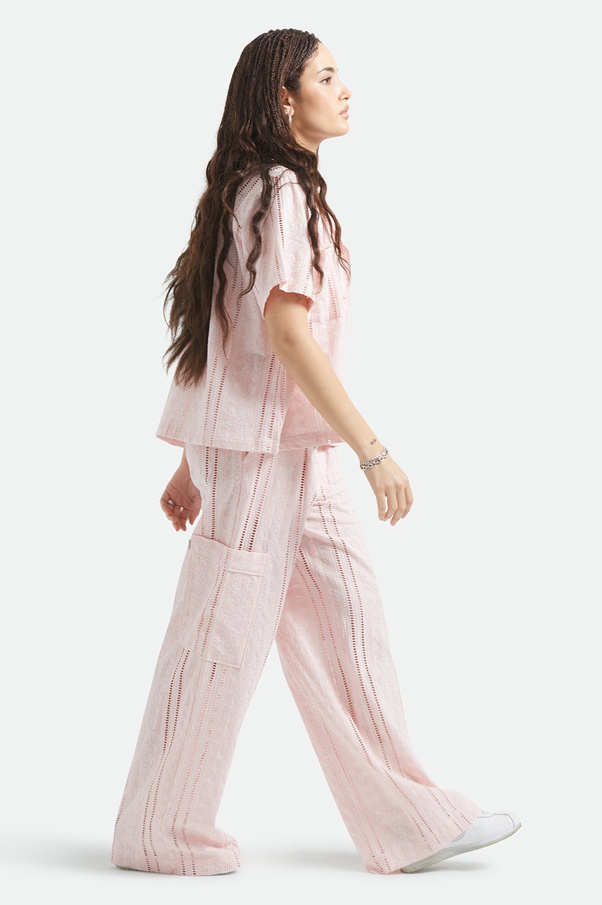 Brixton The Mercer Wide Leg Trouser Pa in CHALK PINK