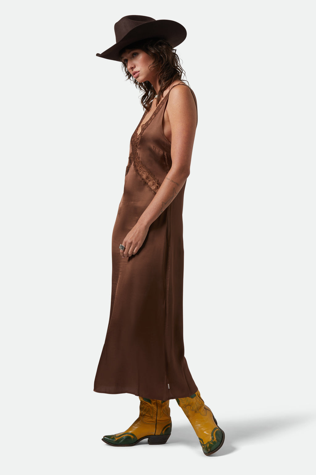 Brixton The Ridge Slip Dress in PINECONE BROWN
