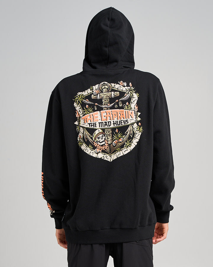 The Mad Hueys The Tiki Captain | Hooded Pullover - Black in BLACK